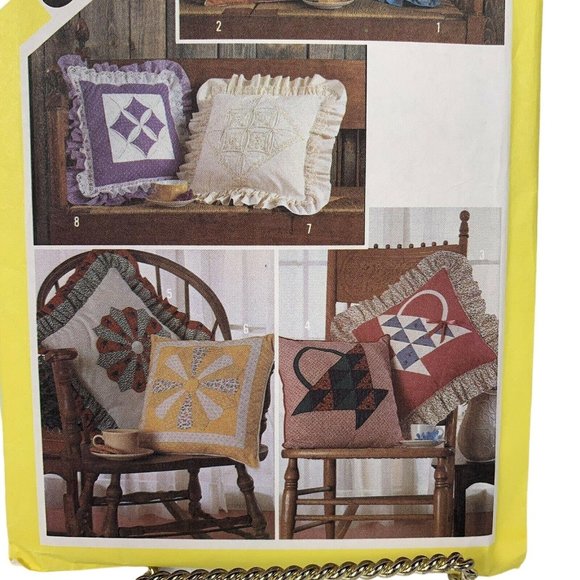 UNCUT Vintage 1983 Patchwork 15 Inch Pillows Pattern Simplicity 6146 Countrycore - Picture 3 of 7